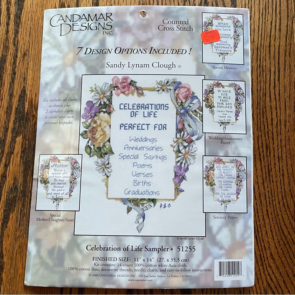 NEW CANDAMAR DESIGNS VINTAGE “CELEBRATIONS OF LIFE” COUNTED CROSS STITCH KIT